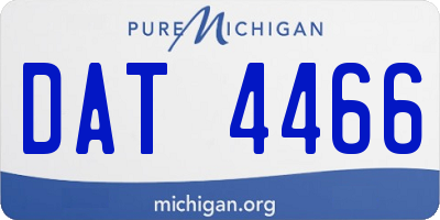 MI license plate DAT4466