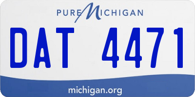 MI license plate DAT4471