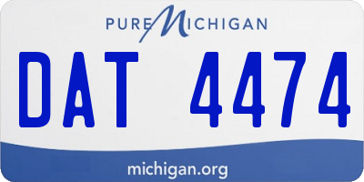 MI license plate DAT4474