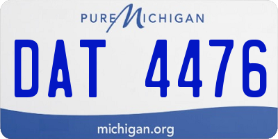 MI license plate DAT4476