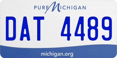 MI license plate DAT4489