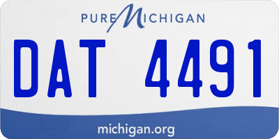 MI license plate DAT4491