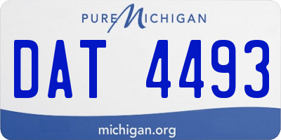 MI license plate DAT4493
