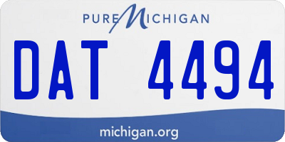 MI license plate DAT4494