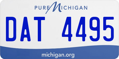 MI license plate DAT4495