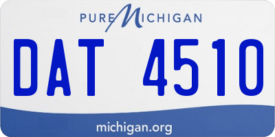 MI license plate DAT4510