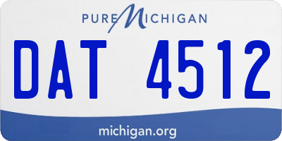 MI license plate DAT4512