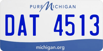 MI license plate DAT4513