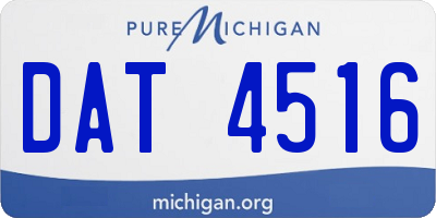 MI license plate DAT4516
