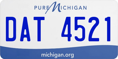MI license plate DAT4521