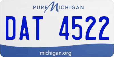 MI license plate DAT4522