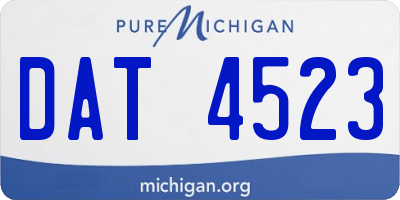 MI license plate DAT4523