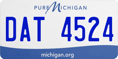 MI license plate DAT4524