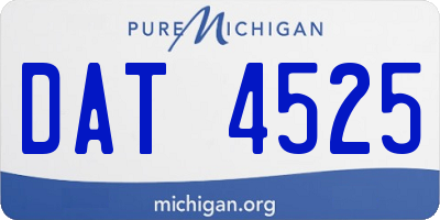 MI license plate DAT4525