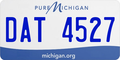 MI license plate DAT4527