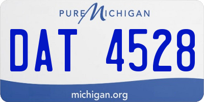 MI license plate DAT4528