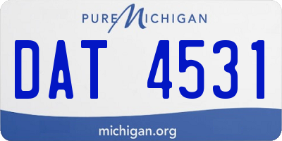 MI license plate DAT4531