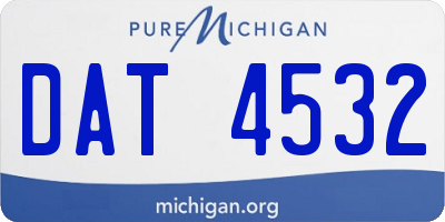 MI license plate DAT4532
