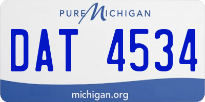 MI license plate DAT4534