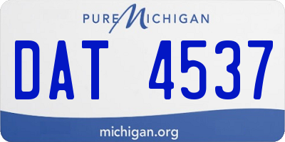 MI license plate DAT4537