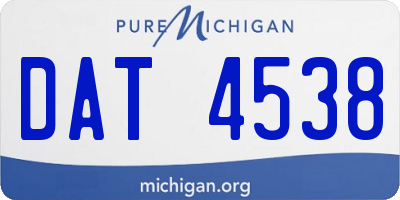 MI license plate DAT4538