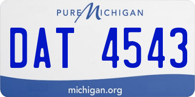 MI license plate DAT4543