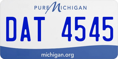 MI license plate DAT4545