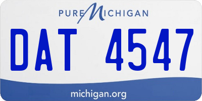 MI license plate DAT4547