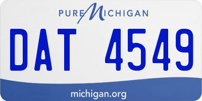 MI license plate DAT4549