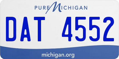 MI license plate DAT4552