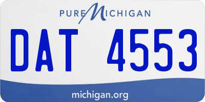 MI license plate DAT4553
