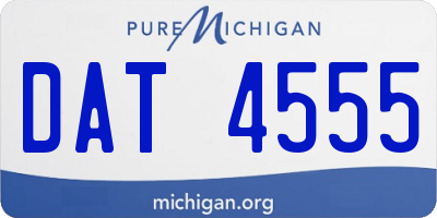 MI license plate DAT4555