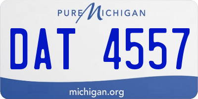 MI license plate DAT4557