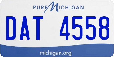 MI license plate DAT4558