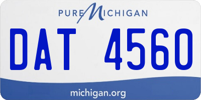 MI license plate DAT4560