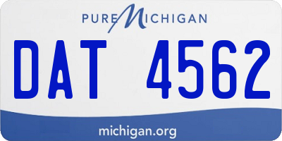 MI license plate DAT4562