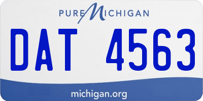 MI license plate DAT4563