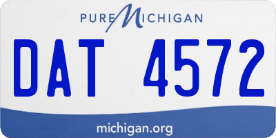 MI license plate DAT4572