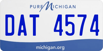 MI license plate DAT4574