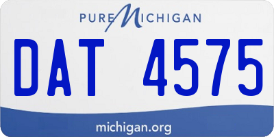 MI license plate DAT4575