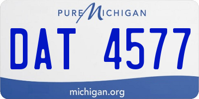 MI license plate DAT4577