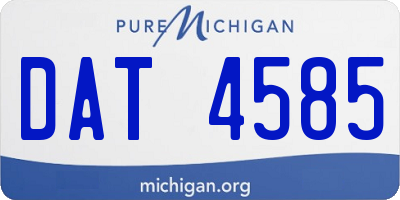 MI license plate DAT4585