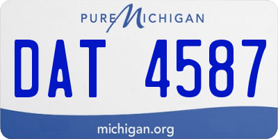 MI license plate DAT4587