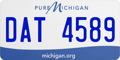 MI license plate DAT4589
