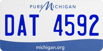 MI license plate DAT4592