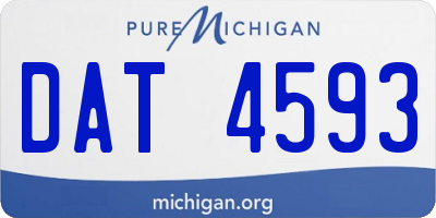 MI license plate DAT4593