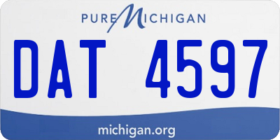 MI license plate DAT4597