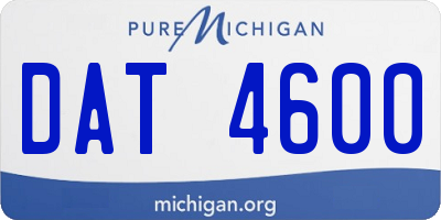 MI license plate DAT4600