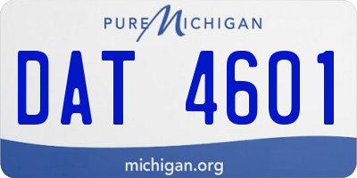 MI license plate DAT4601