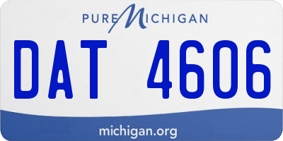 MI license plate DAT4606